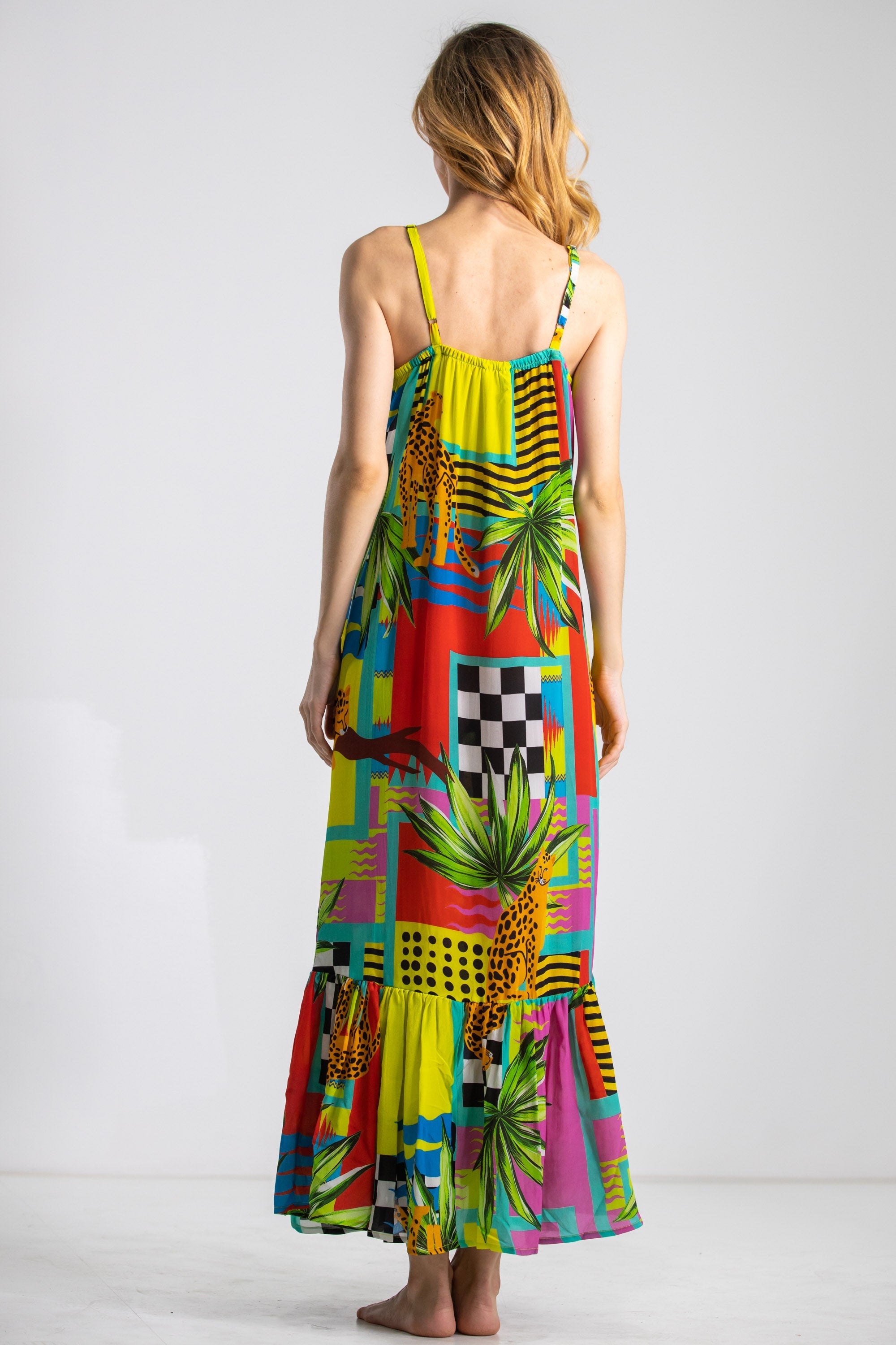 PANTHERA - FRILL STRAP MAXI DRESS