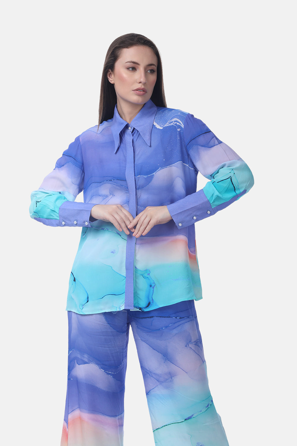 TEMPER BLUE - ANAYA COLLAR SHIRT