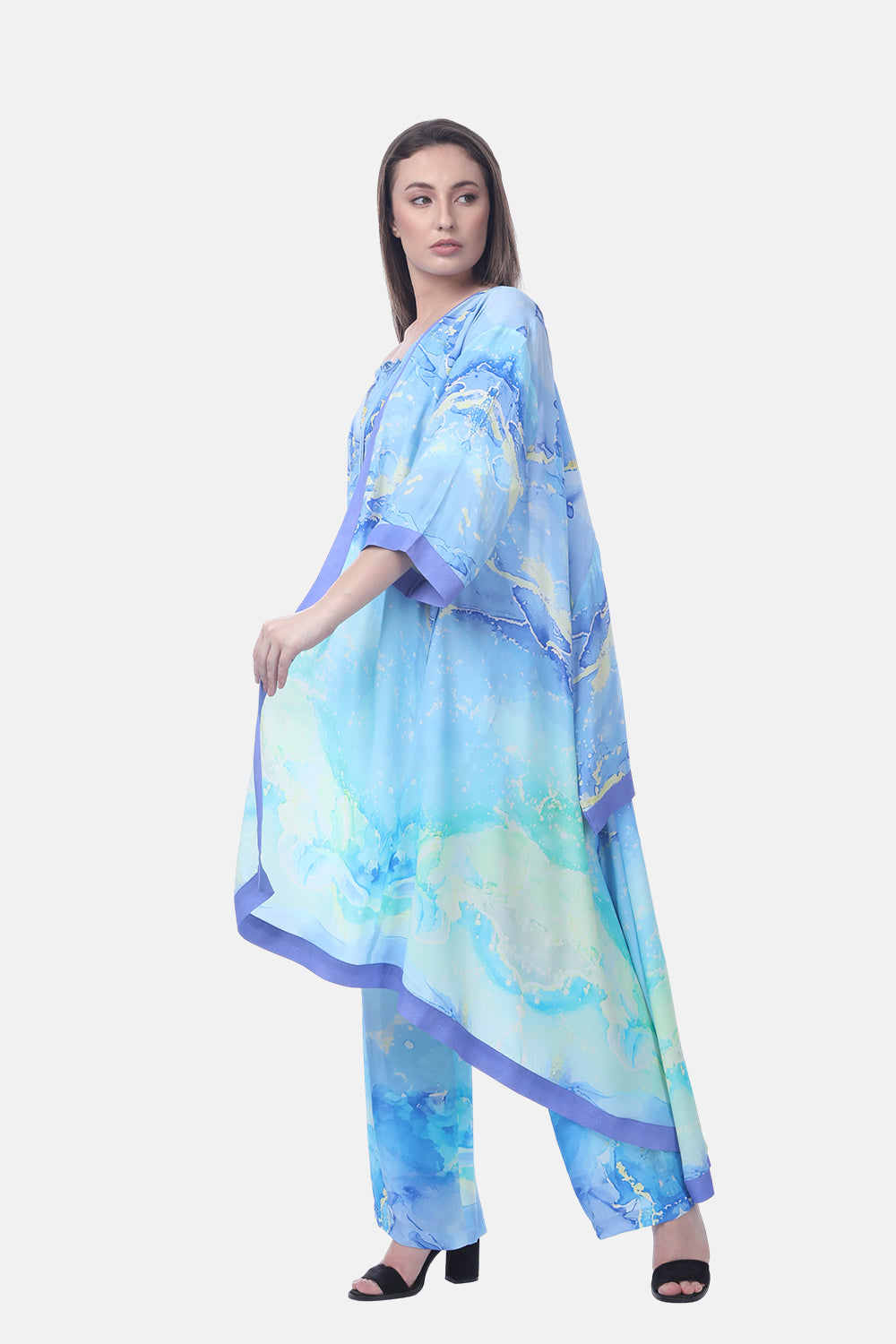 TEMPER BLUE - KIMONO LONG SHRUG