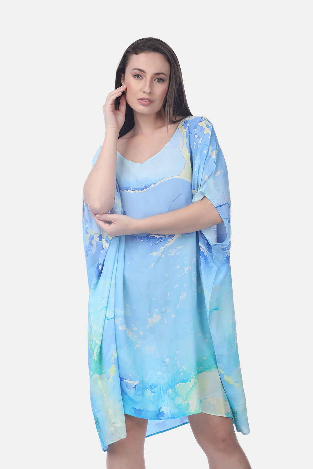 TEMPER BLUE - SHORT BOX KAFTAN
