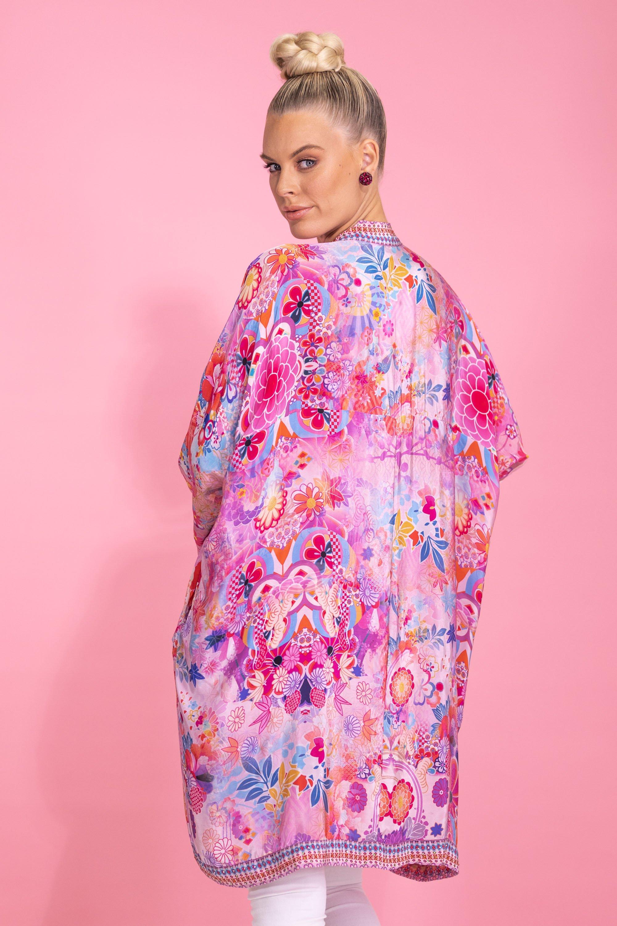 CHERRY BLOSSOM - KIMONO SHRUG, SHORT - TheSwankStore