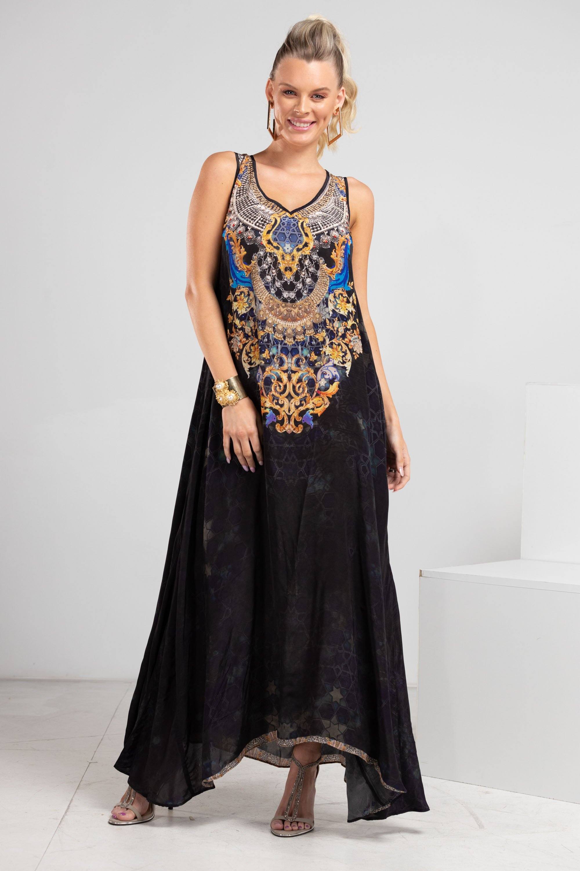 MIDNIGHT IN PARIS - SLEEVELESS MAXI DRESS - TheSwankStore