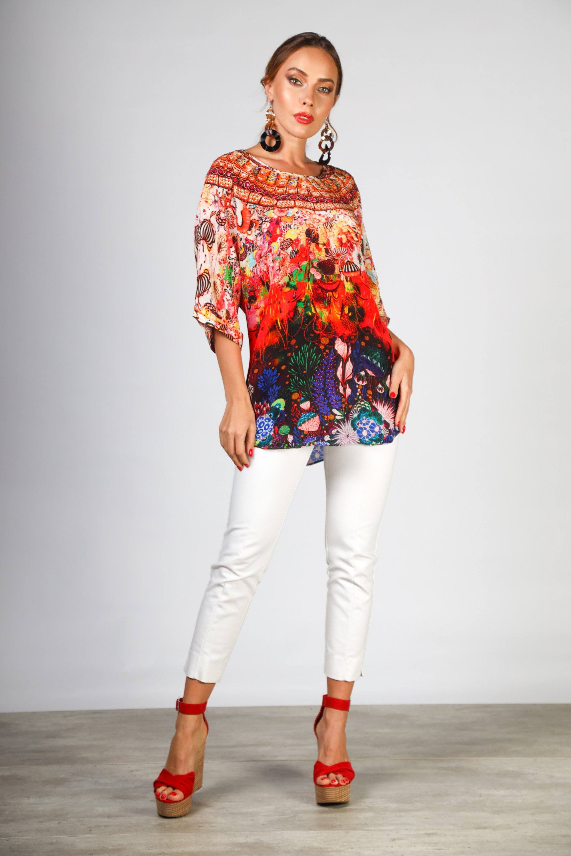 CORRALLE - KAFTAN TOP (Shorter Style) - TheSwankStore