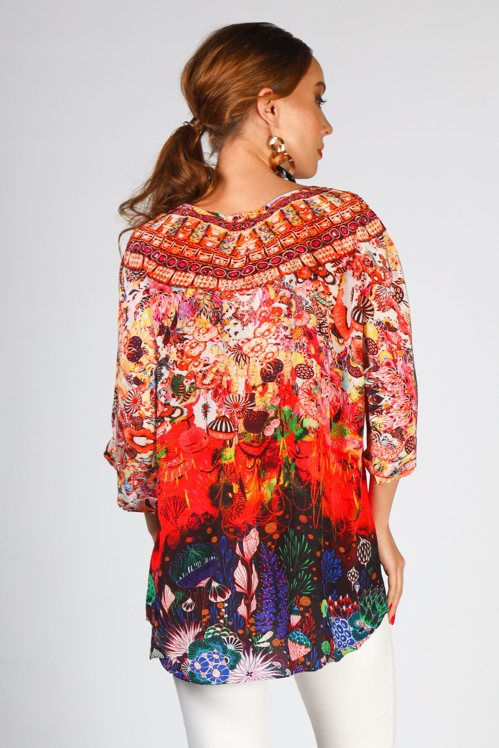 CORRALLE - KAFTAN TOP (Shorter Style) - TheSwankStore