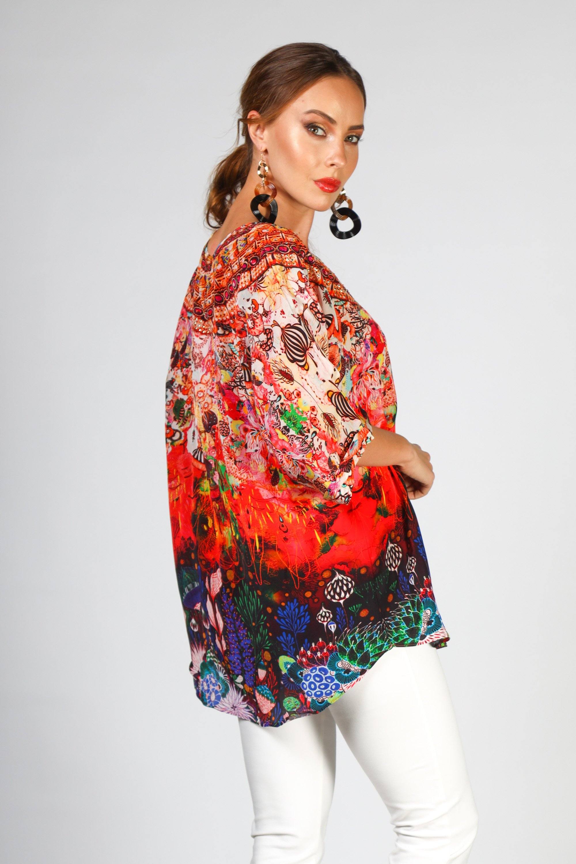 CORRALLE - KAFTAN TOP (Shorter Style) - TheSwankStore