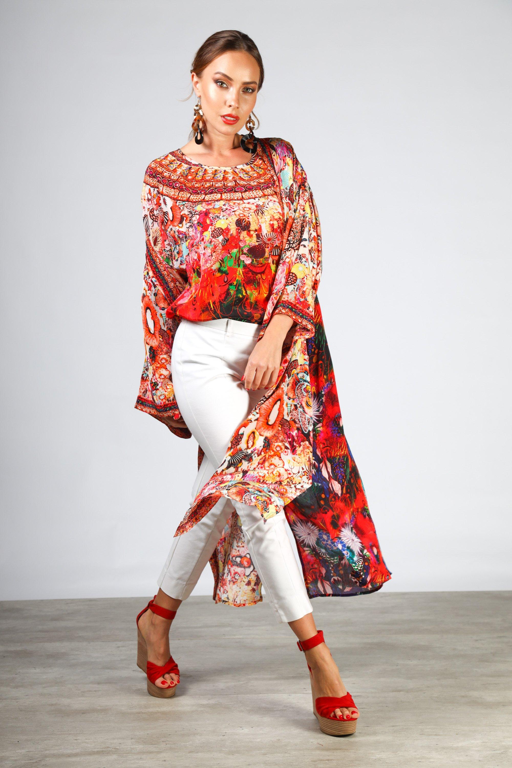 CORRALLE - KAFTAN TOP (Shorter Style) - TheSwankStore