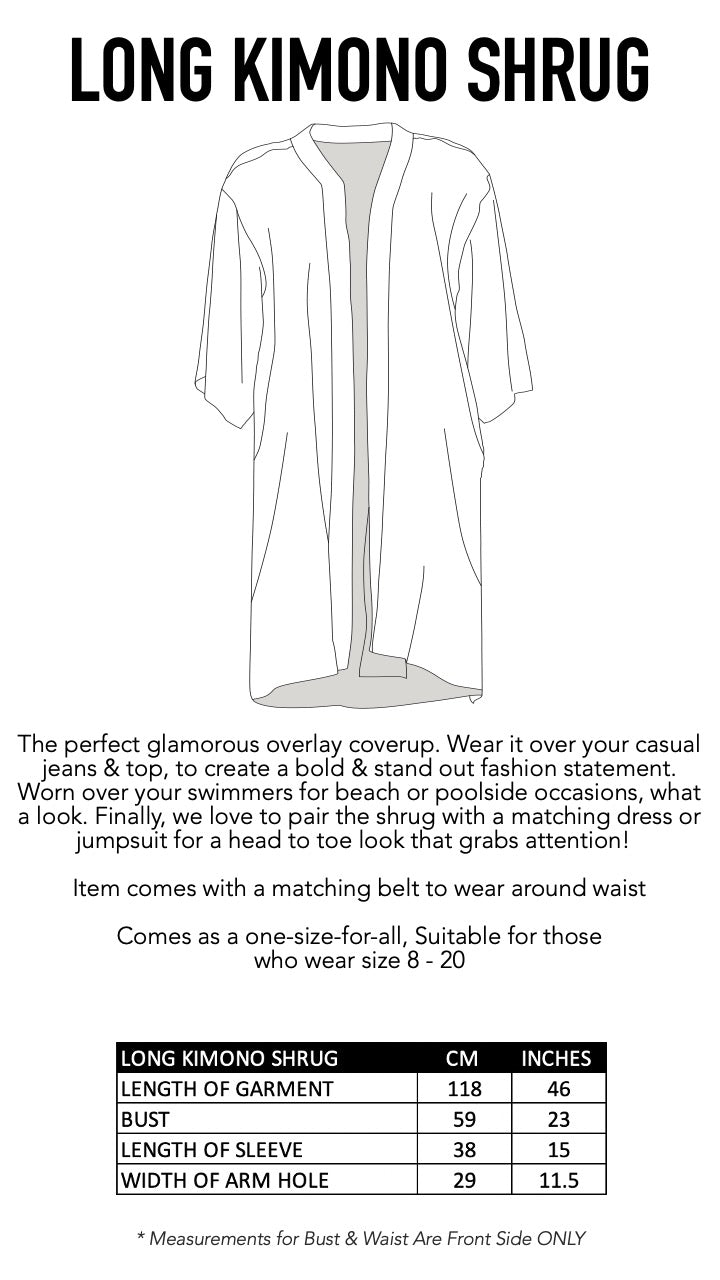 TUNISIA - KIMONO SHRUG LONG - TheSwankStore