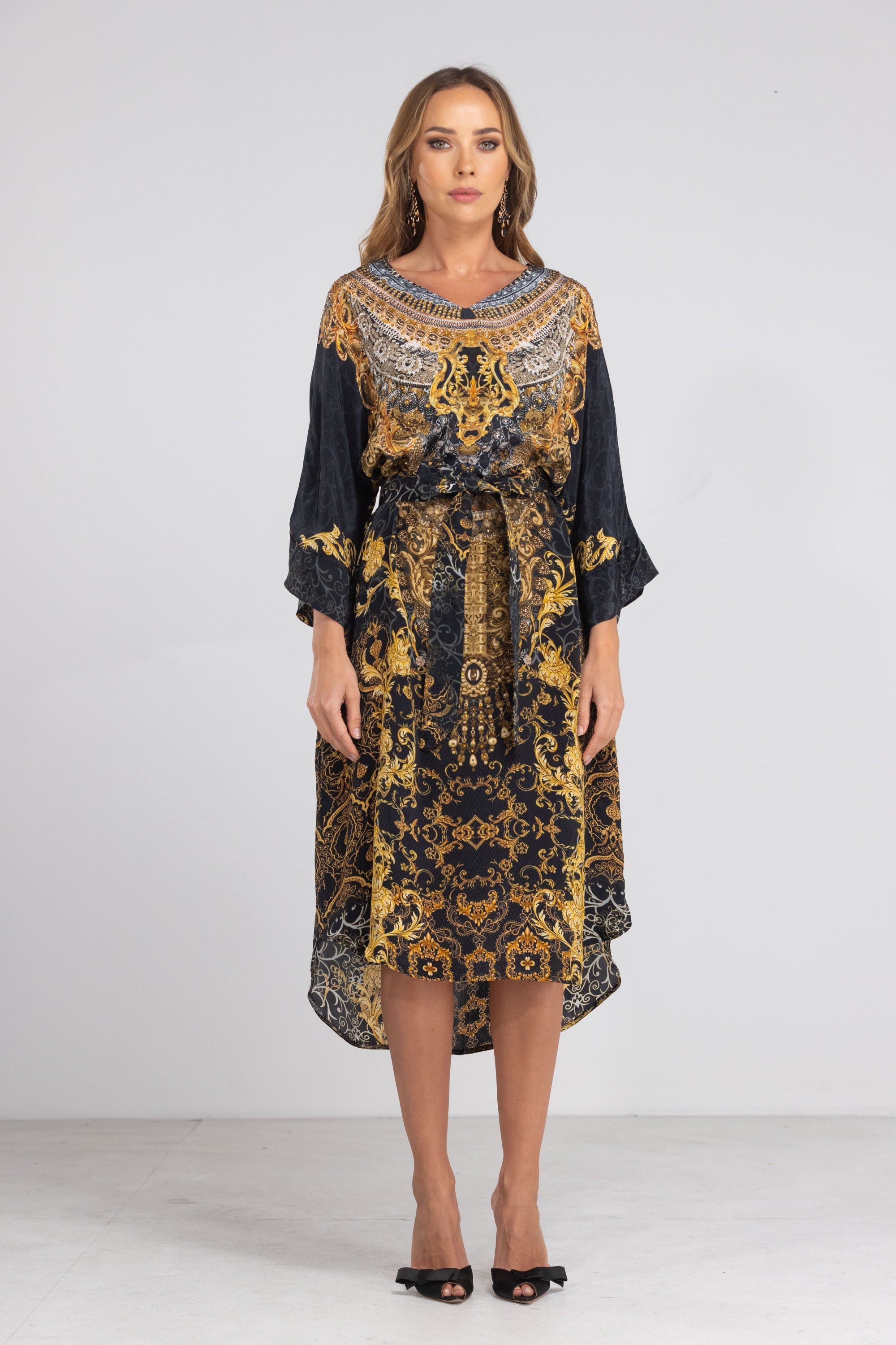 VALLETTA - MIDI DRESS WITH SHORT SLEEVES - TheSwankStore