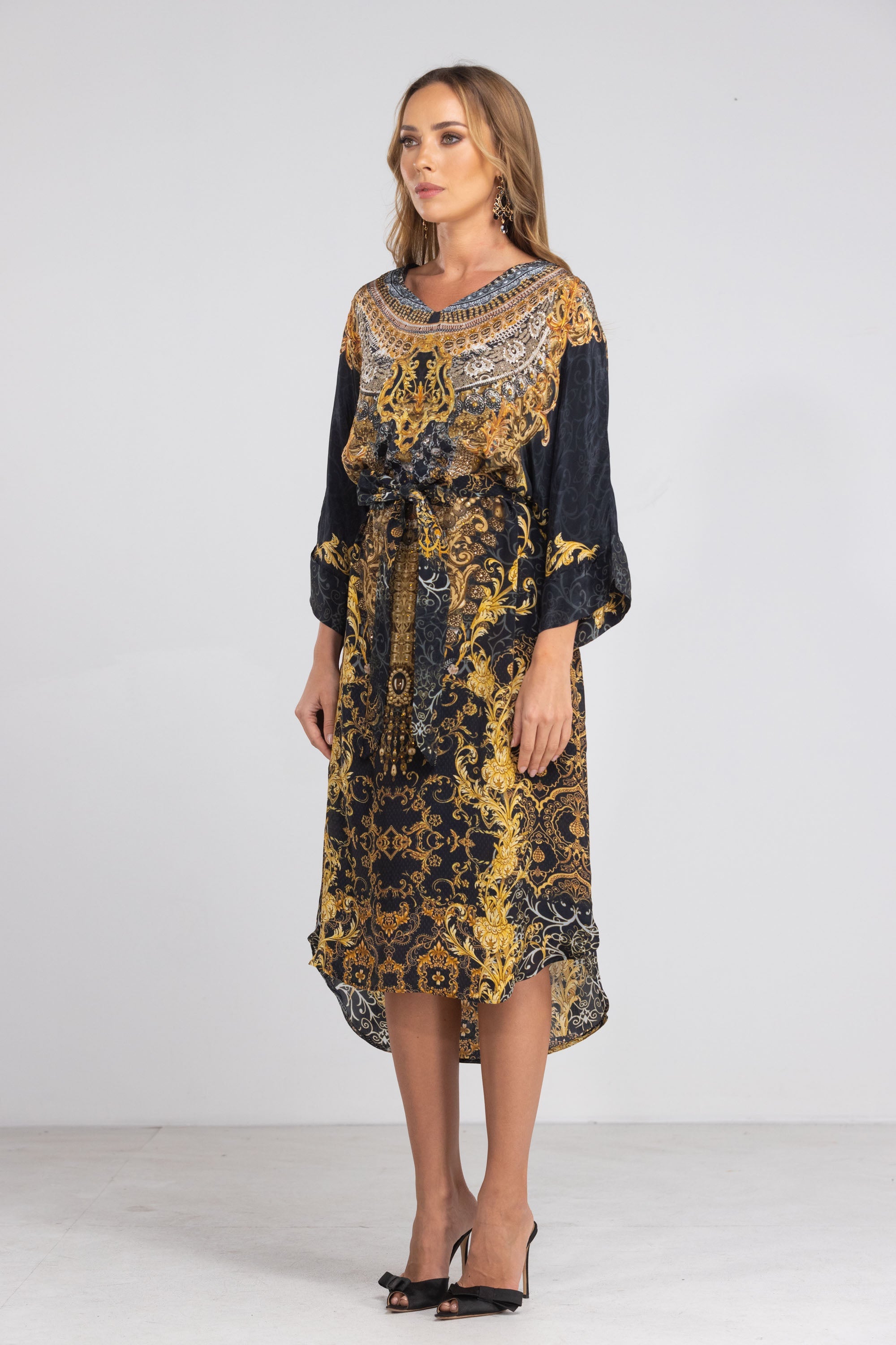 VALLETTA - MIDI DRESS WITH SHORT SLEEVES - TheSwankStore