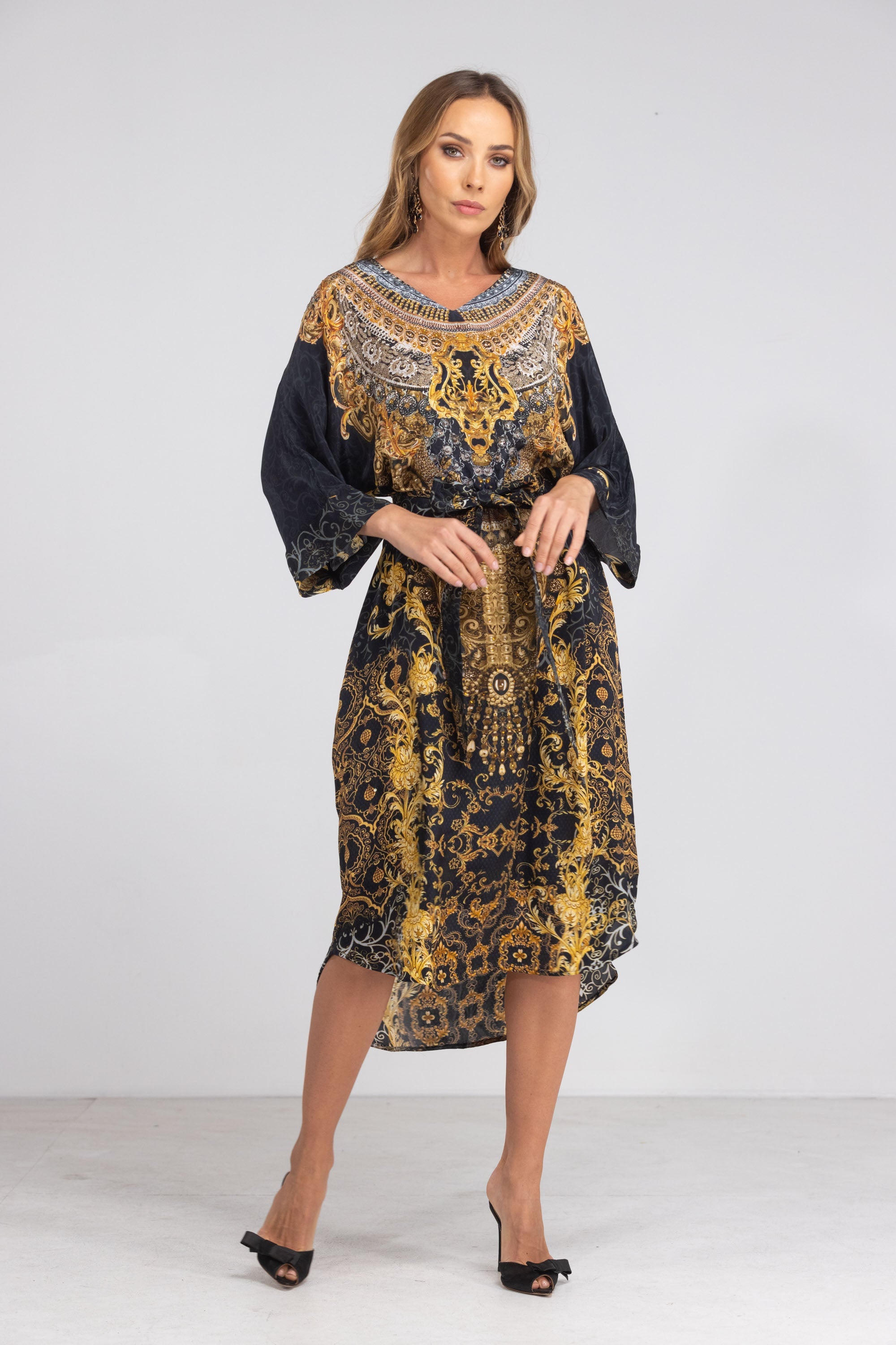 VALLETTA - MIDI DRESS WITH SHORT SLEEVES - TheSwankStore