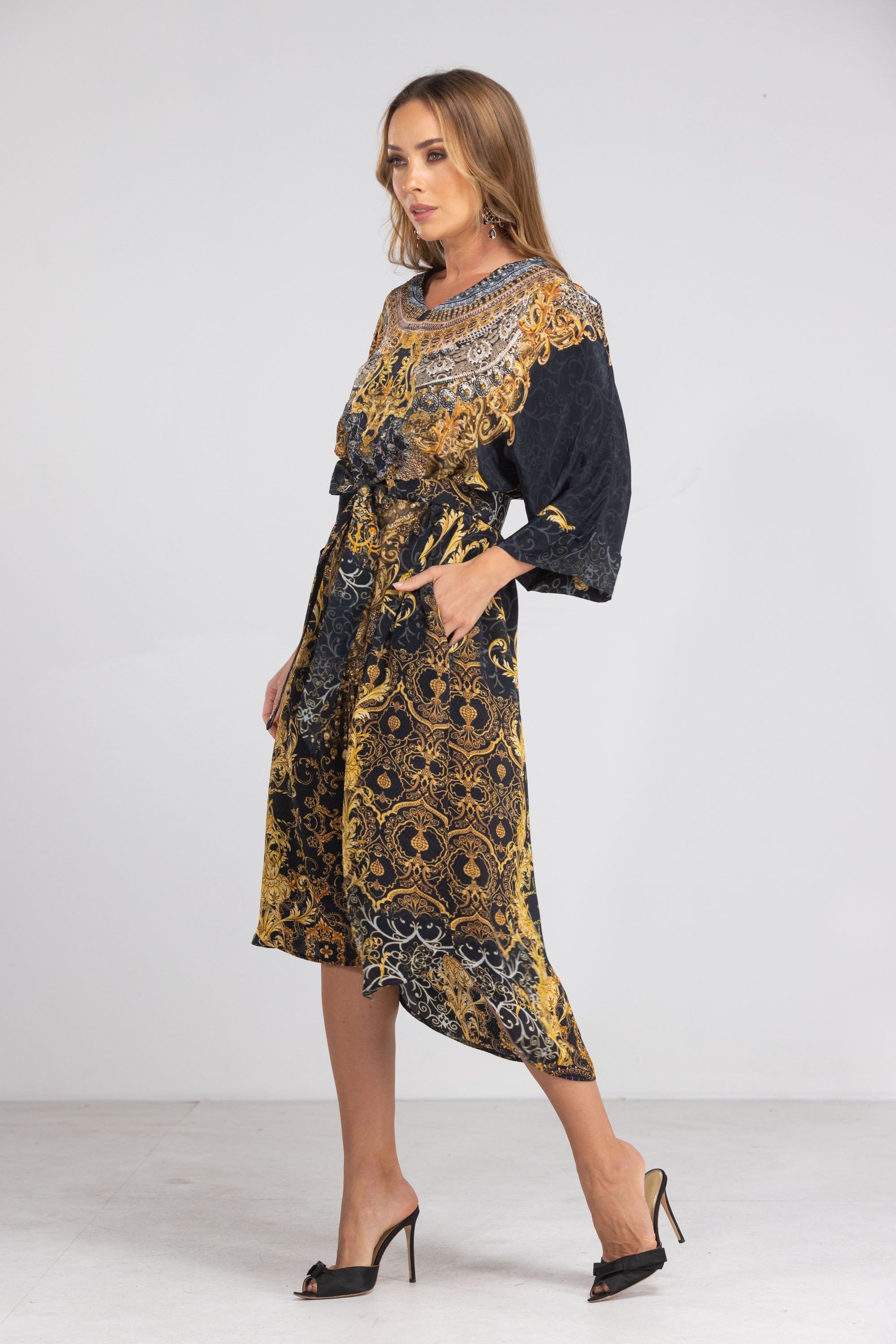 VALLETTA - MIDI DRESS WITH SHORT SLEEVES - TheSwankStore
