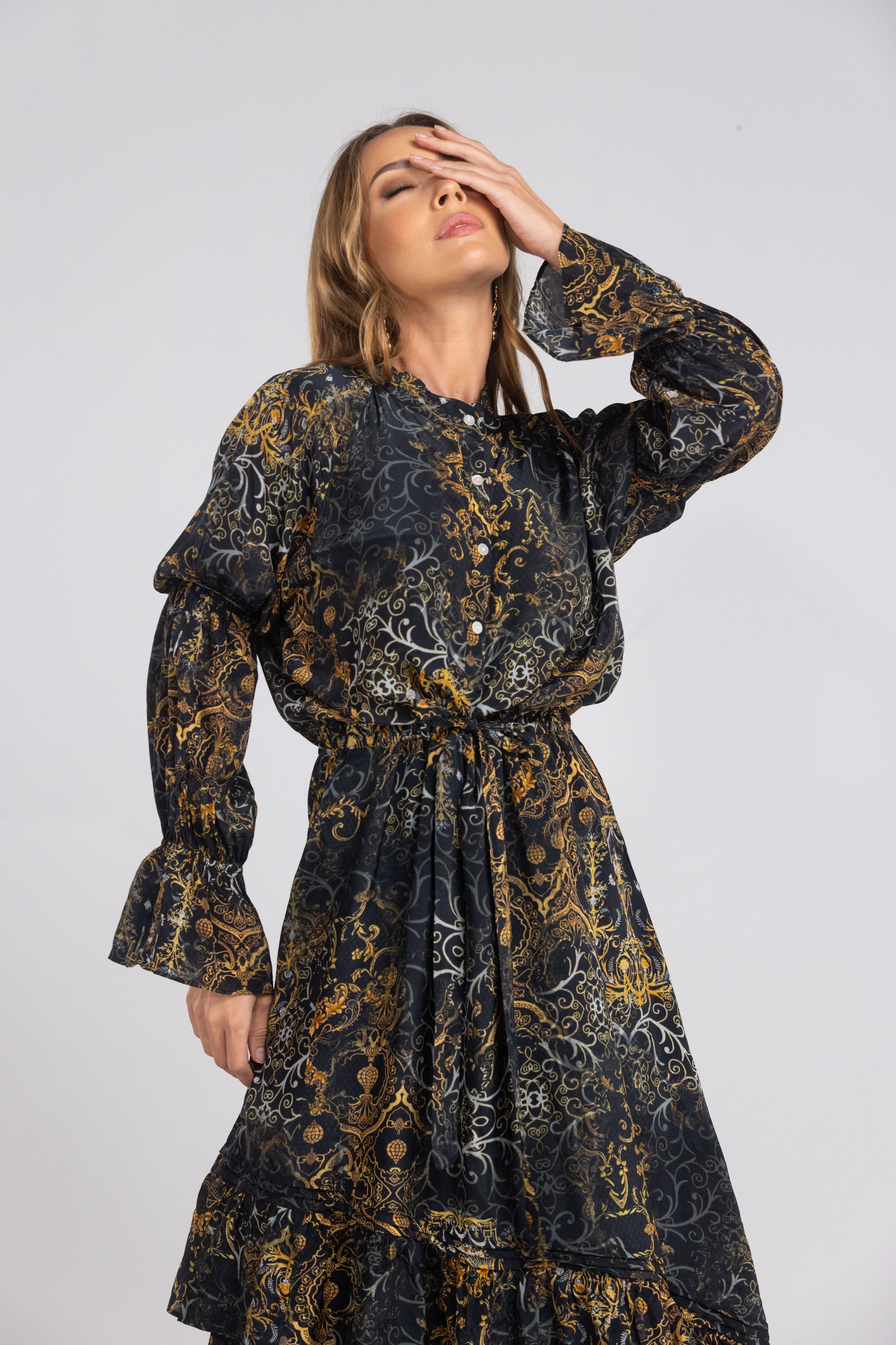 VALLETTA - BIAS CUT FRILL DRESS - TheSwankStore