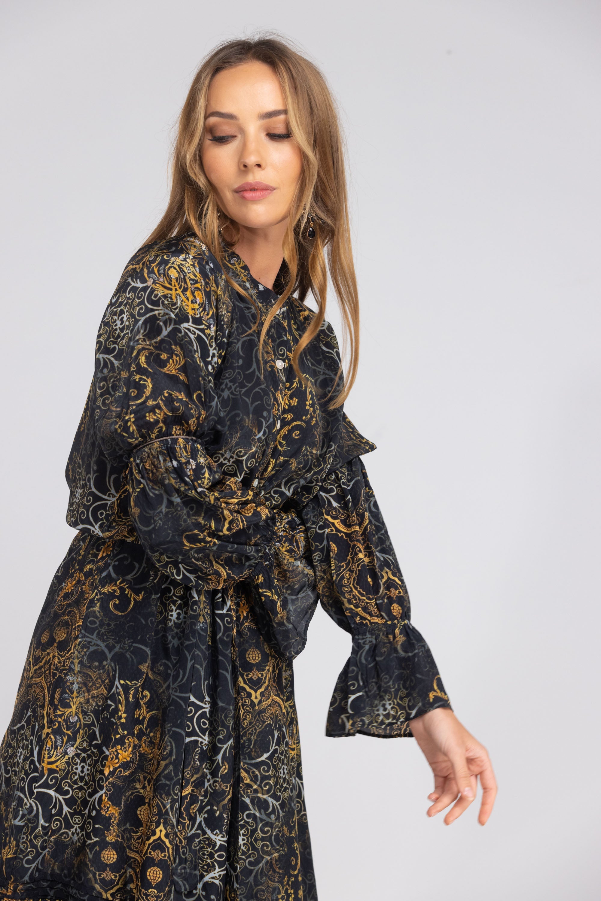 VALLETTA - BIAS CUT FRILL DRESS - TheSwankStore