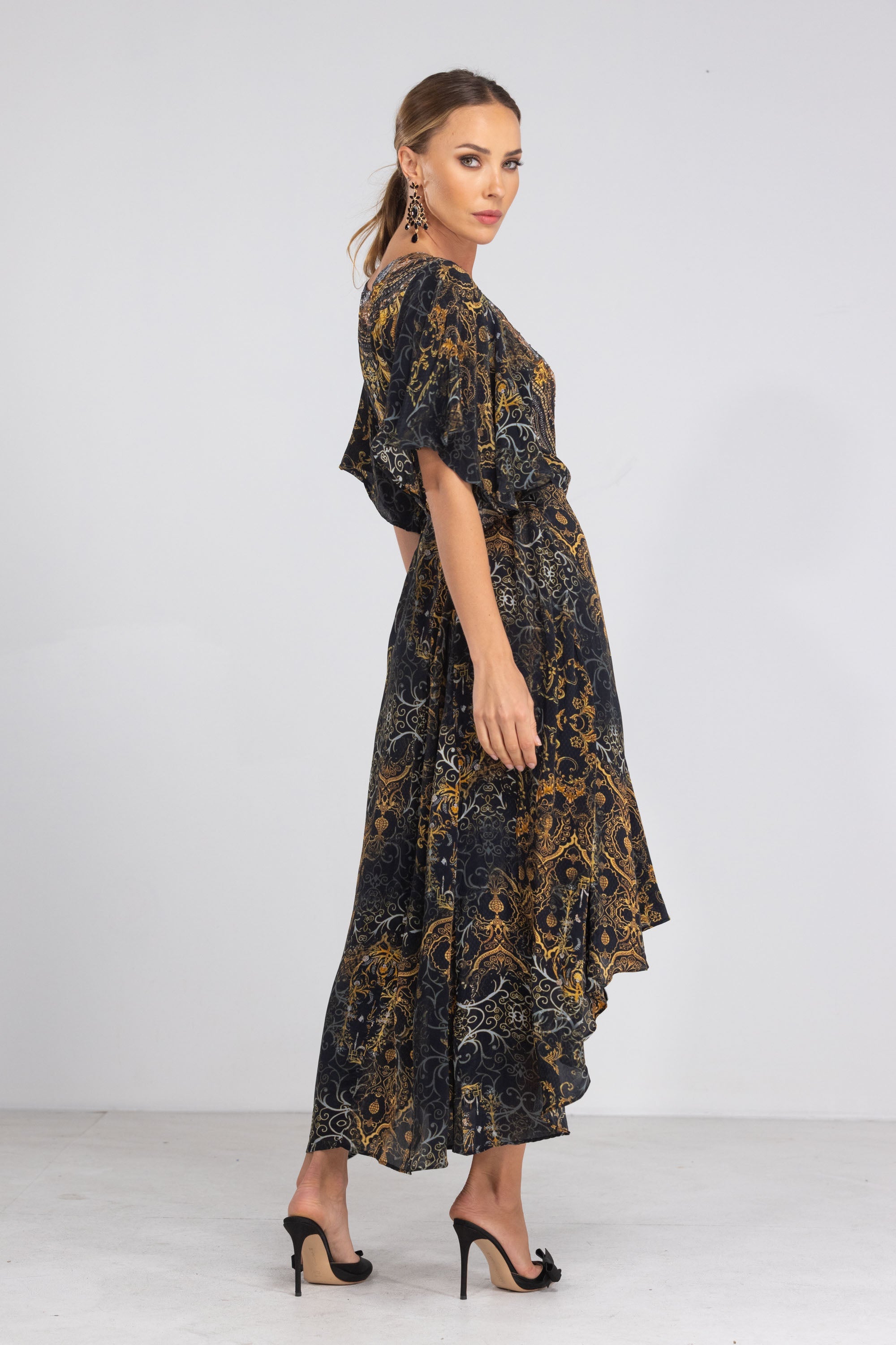 VALLETTA - WRAP DRESS WITH SHORT SLEEVE - TheSwankStore