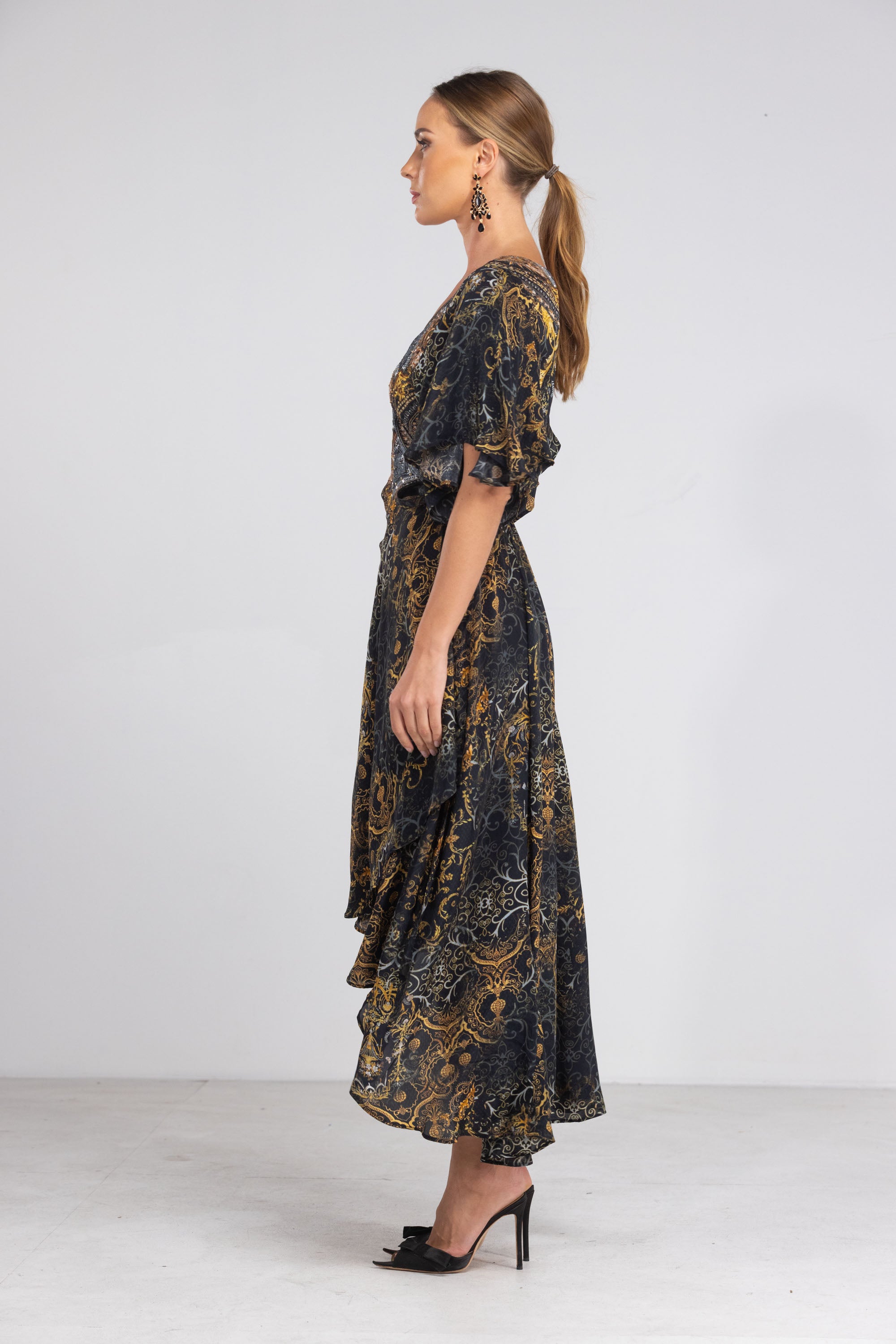 VALLETTA - WRAP DRESS WITH SHORT SLEEVE - TheSwankStore