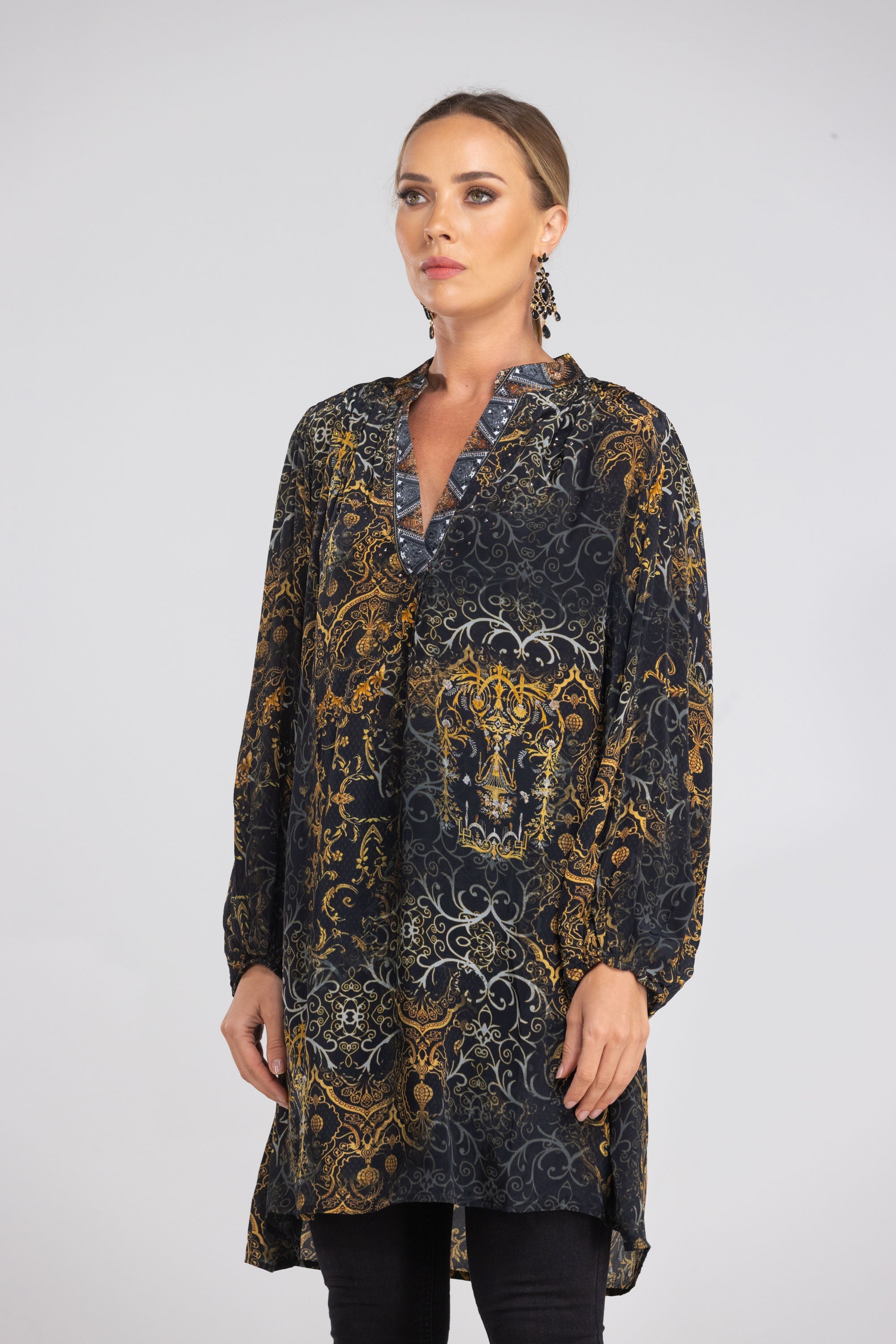 VALLETTA - BLOUSON TUNIC DRESS - TheSwankStore