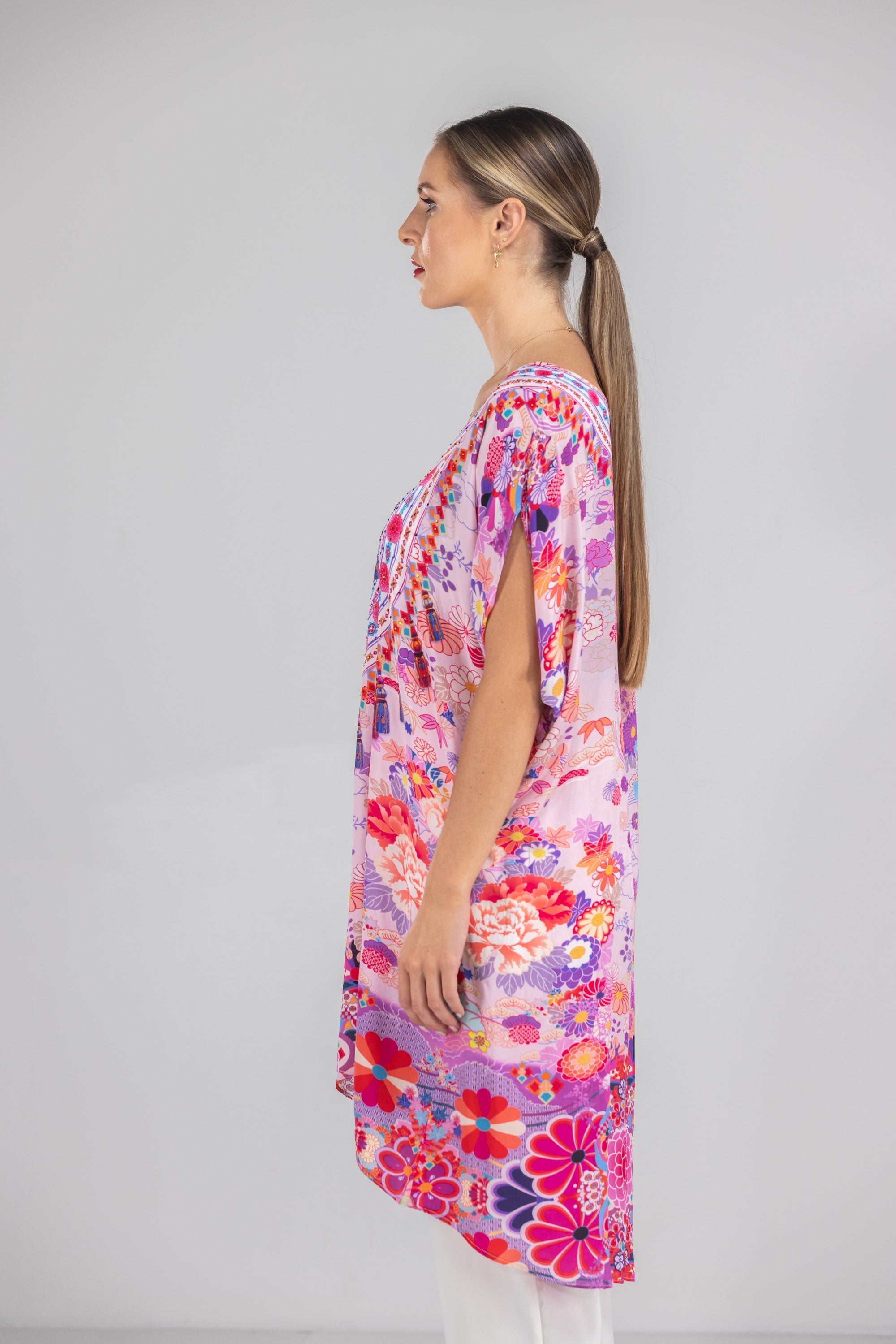 CHERRY BLOSSOM -  Kaftan Tunic (Longer Style) - TheSwankStore