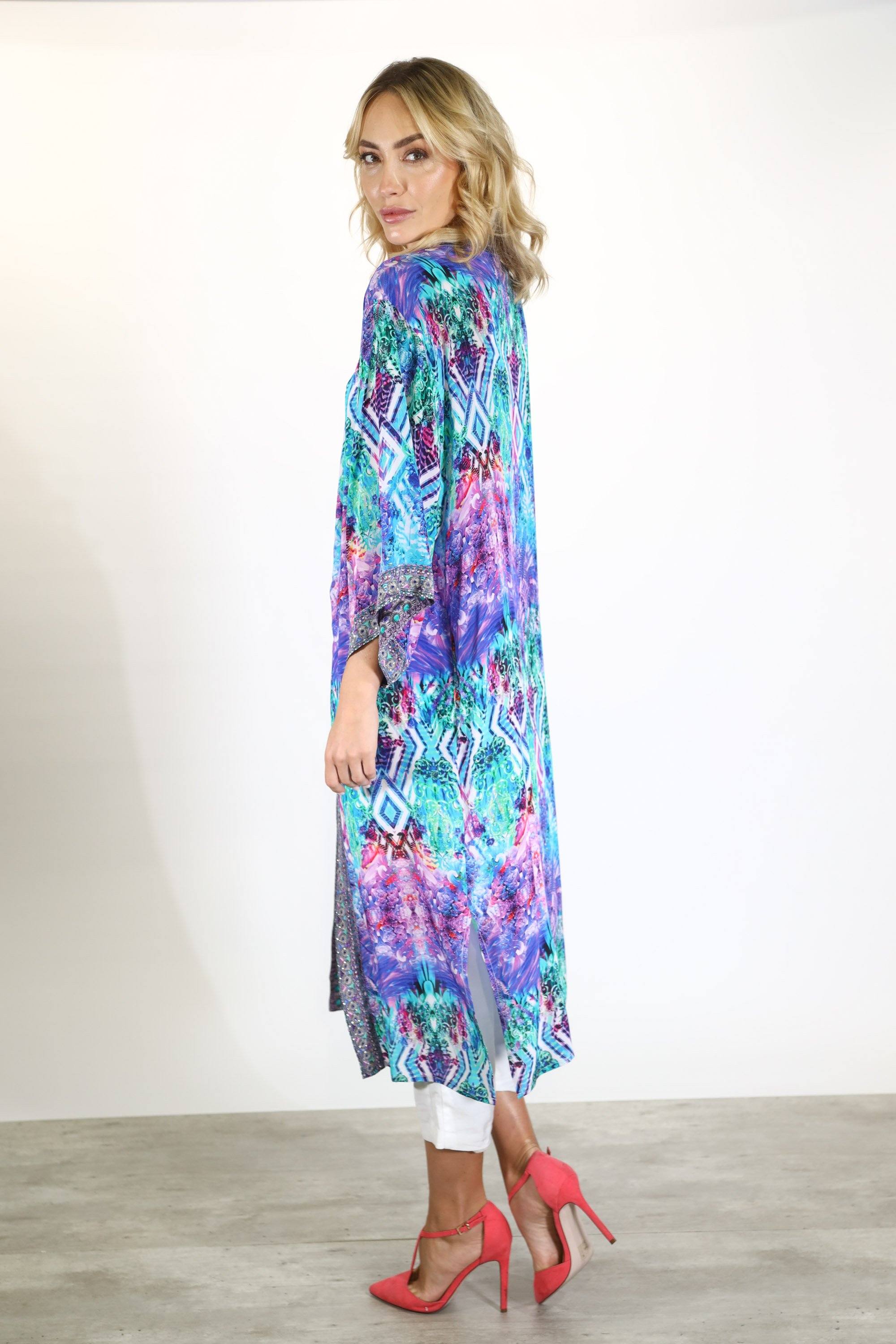 INDIGO SUMMER - KIMONO SHRUG (LONG) - TheSwankStore