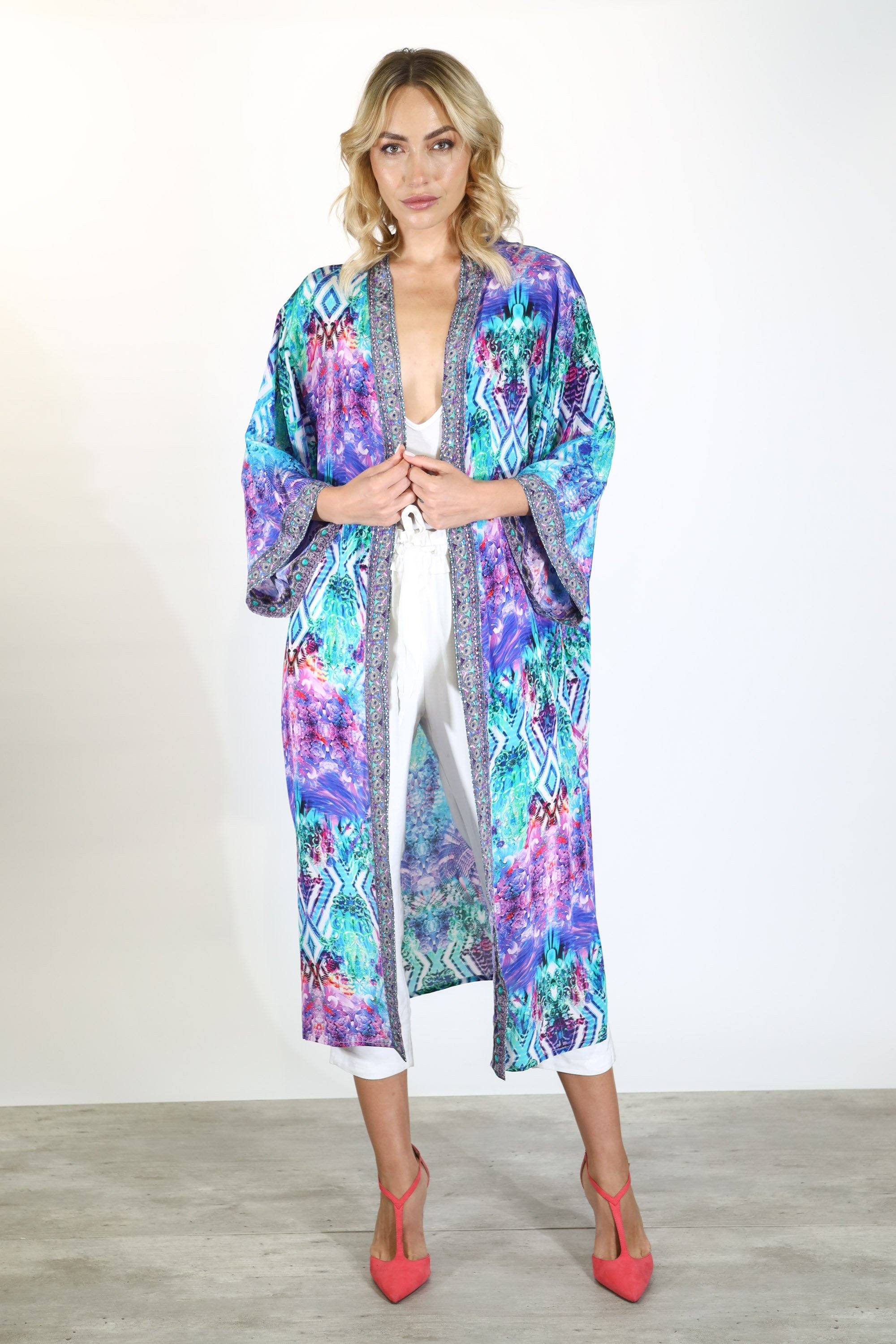 INDIGO SUMMER - KIMONO SHRUG (LONG) - TheSwankStore