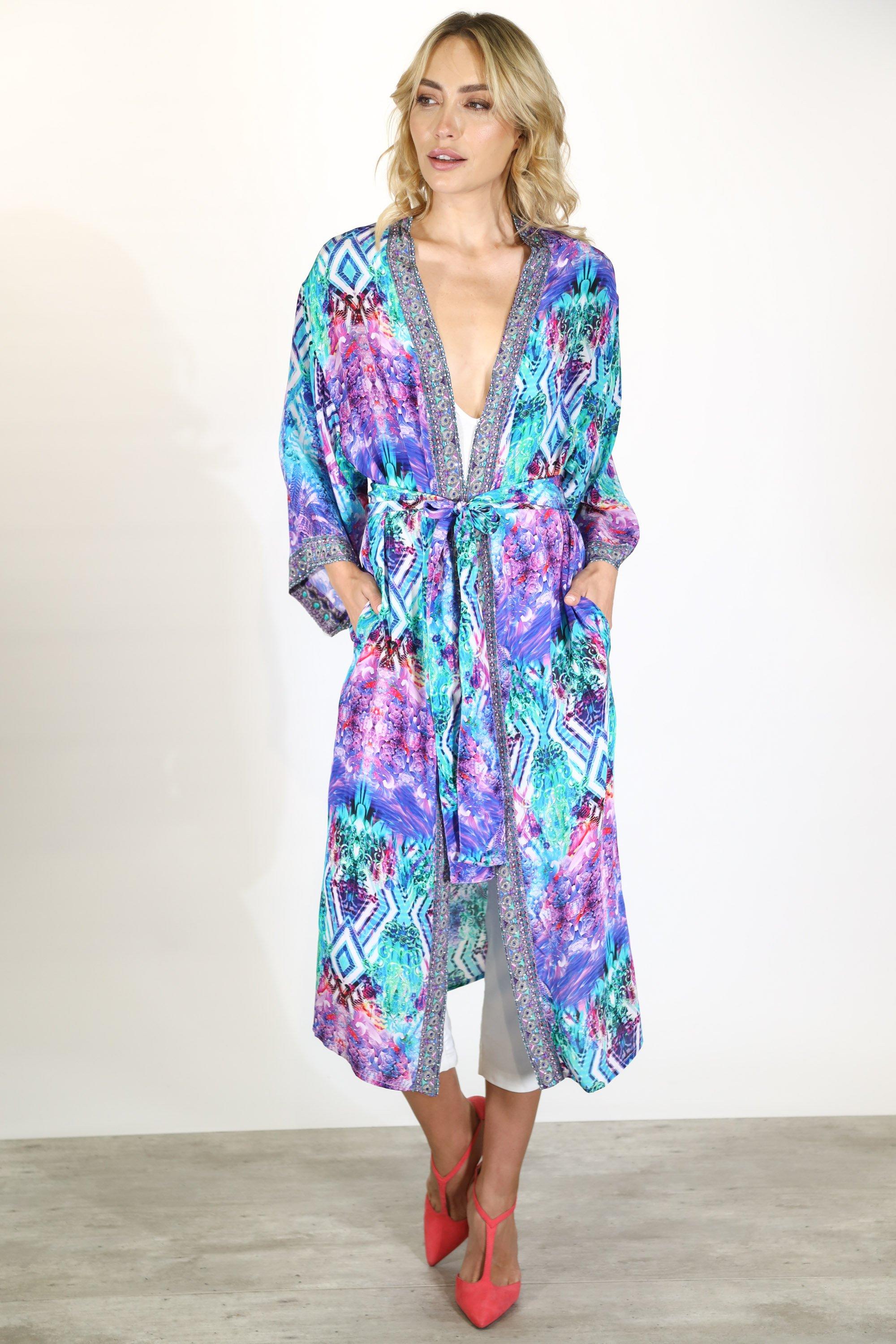 INDIGO SUMMER - KIMONO SHRUG (LONG) - TheSwankStore