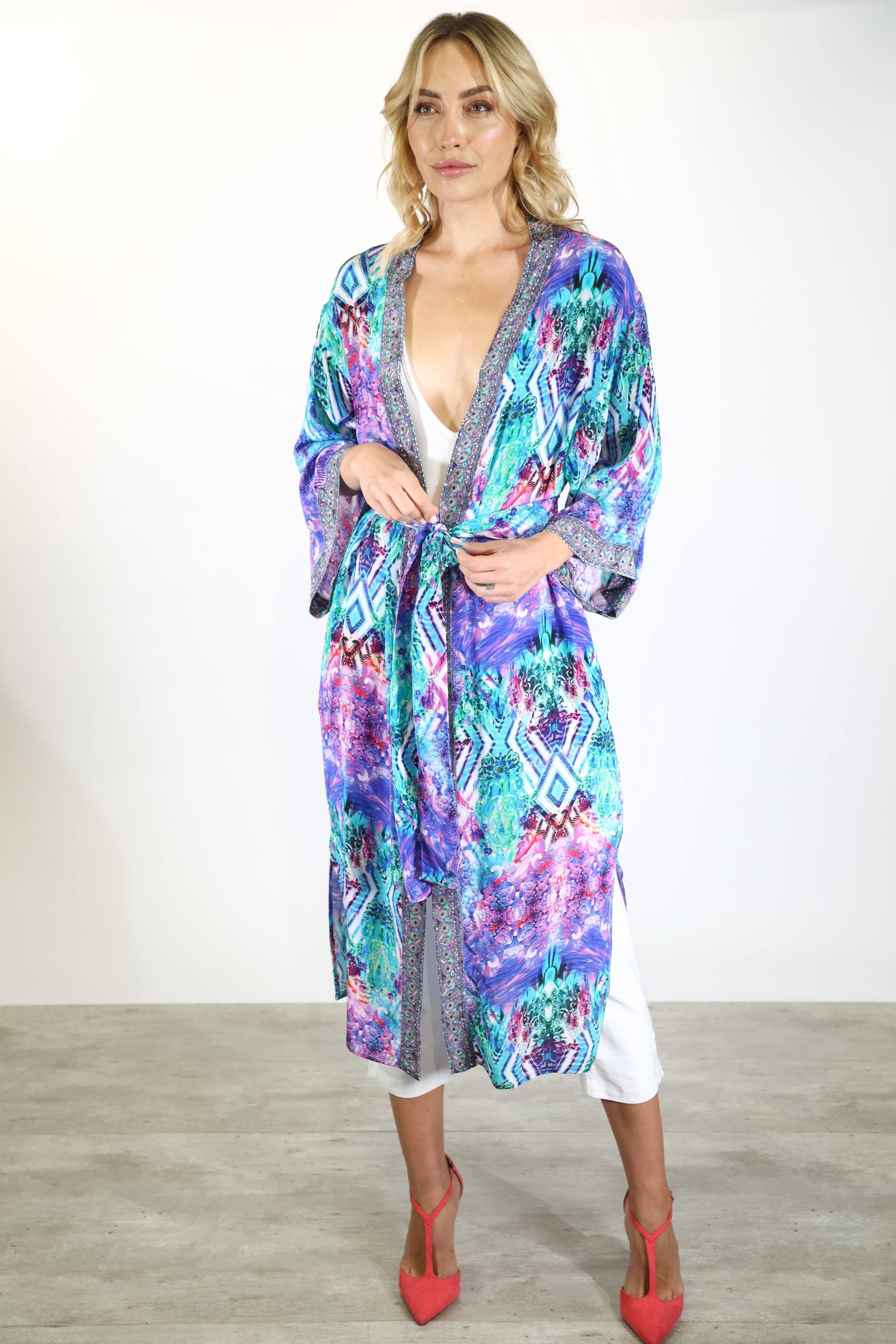 INDIGO SUMMER - KIMONO SHRUG (LONG) - TheSwankStore