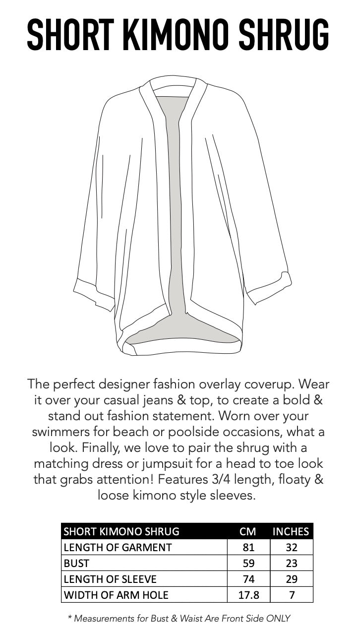 DAMASCUS - KIMONO SHRUG (SHORT) - TheSwankStore