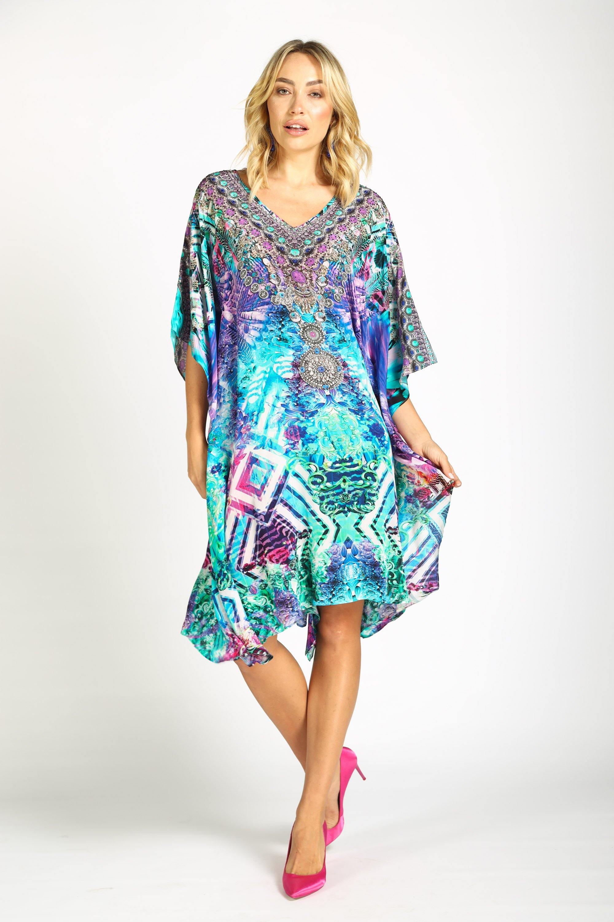 INDIGO SUMMER - SHORT KAFTAN - TheSwankStore