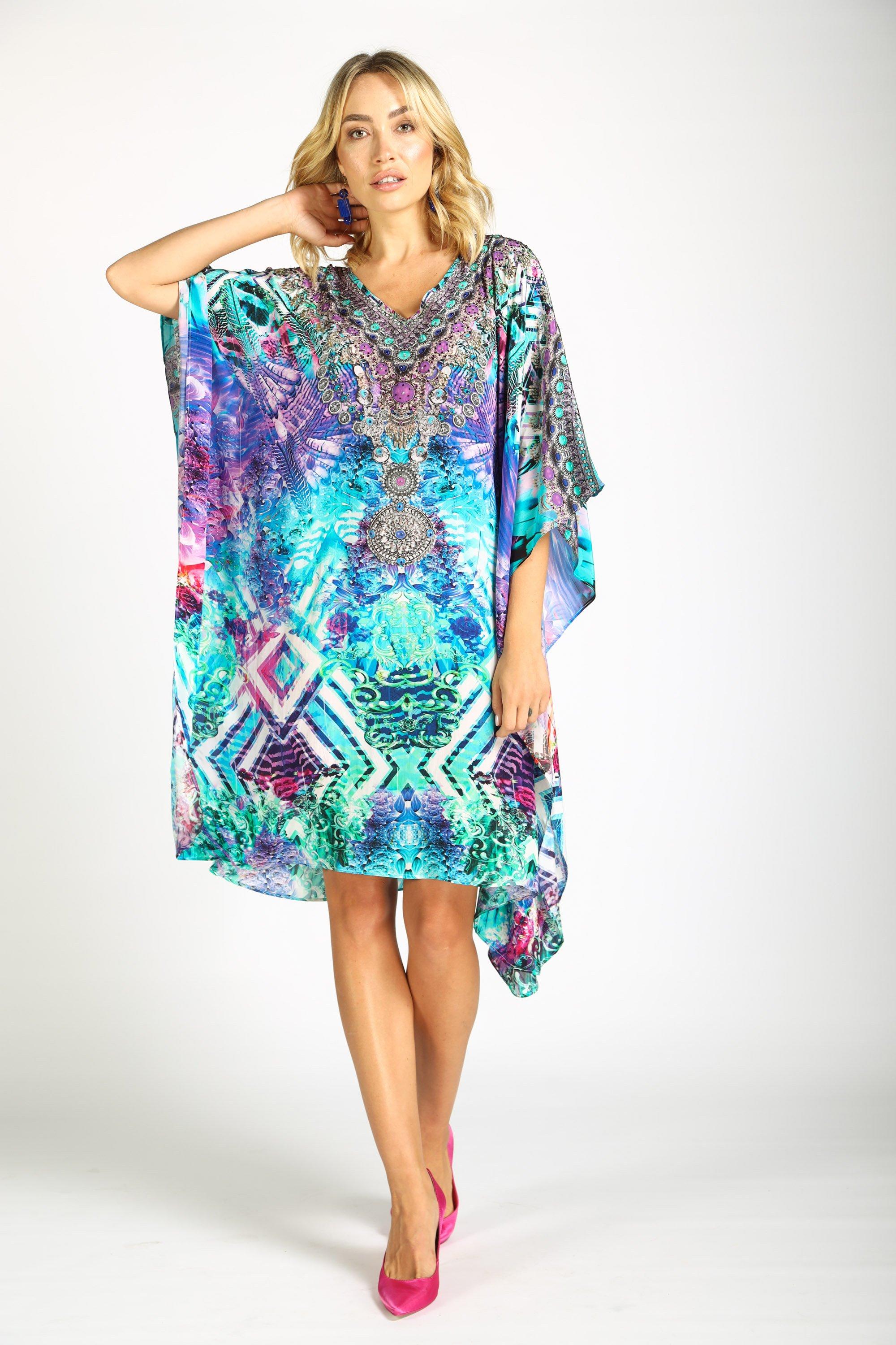 INDIGO SUMMER - SHORT KAFTAN - TheSwankStore