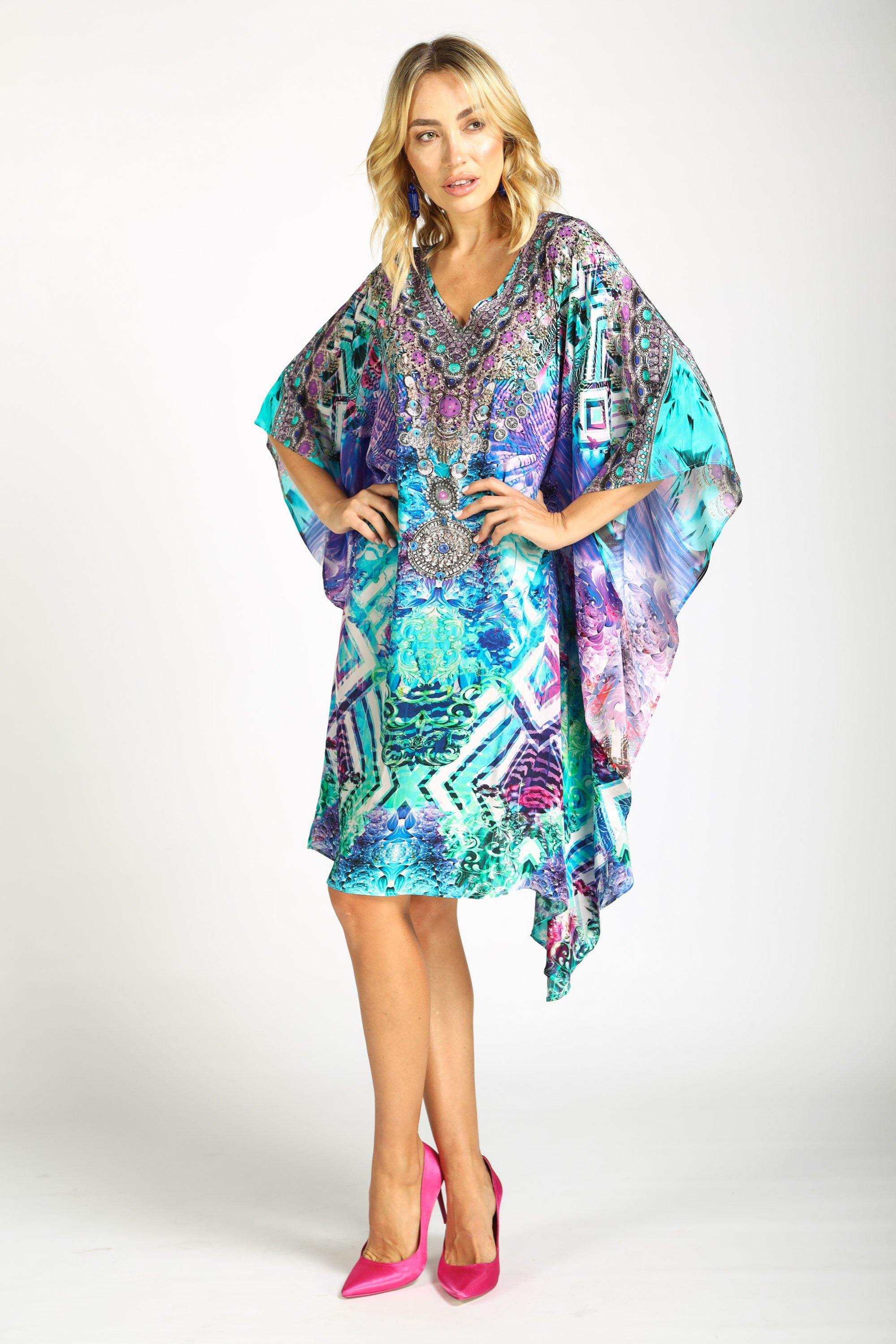 INDIGO SUMMER - SHORT KAFTAN - TheSwankStore