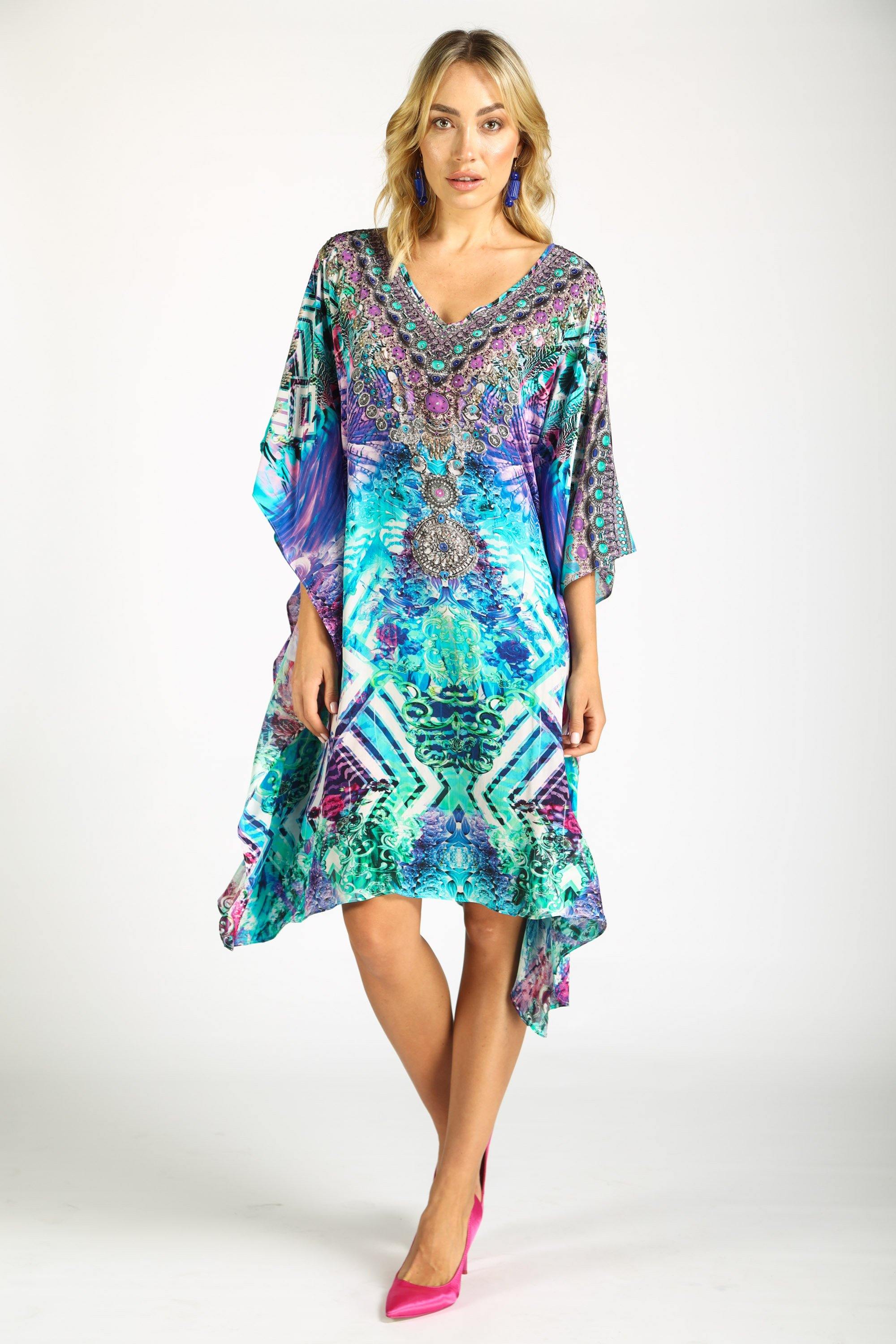 INDIGO SUMMER - SHORT KAFTAN - TheSwankStore