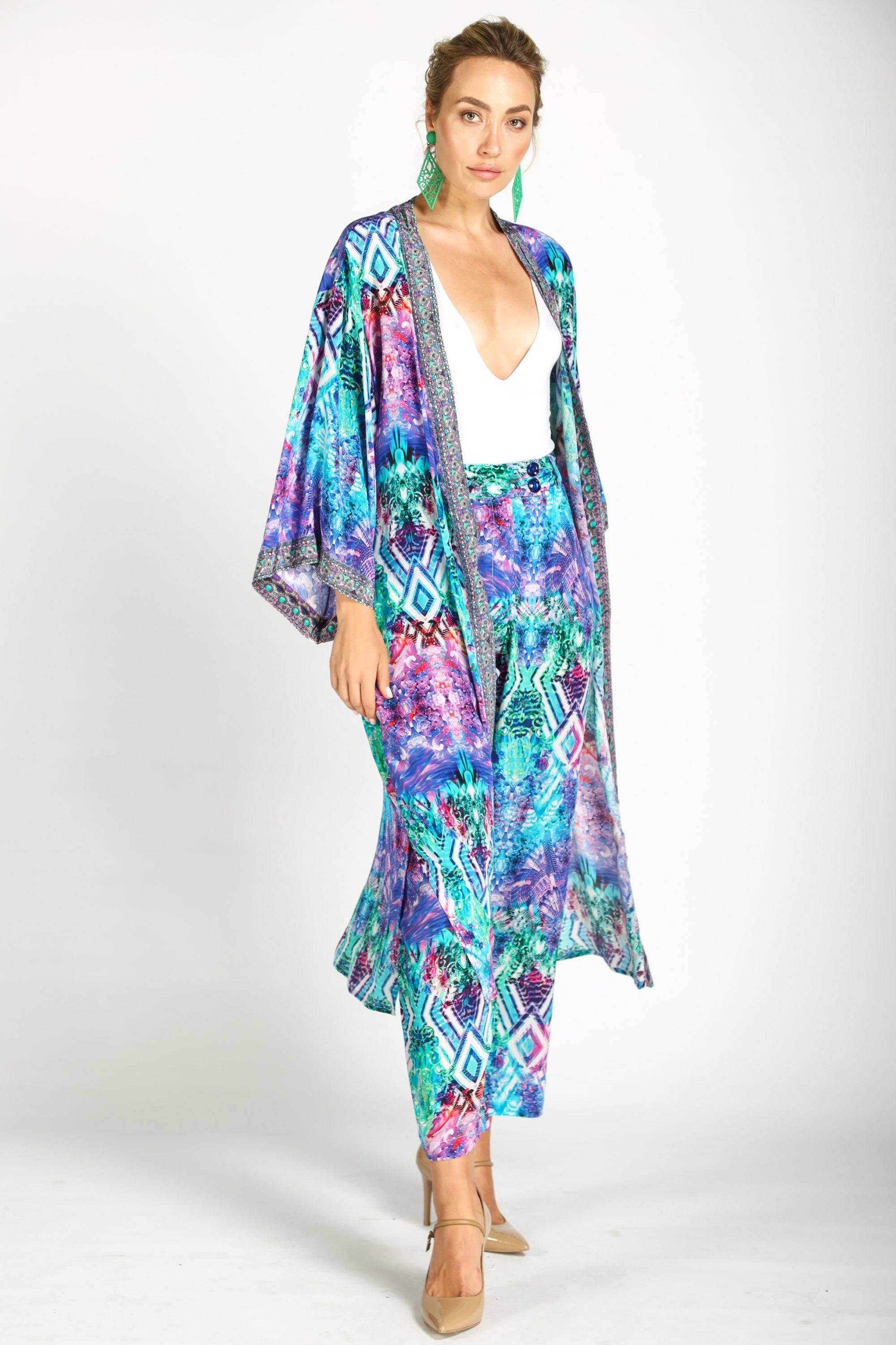 INDIGO SUMMER - KIMONO SHRUG (LONG) - TheSwankStore