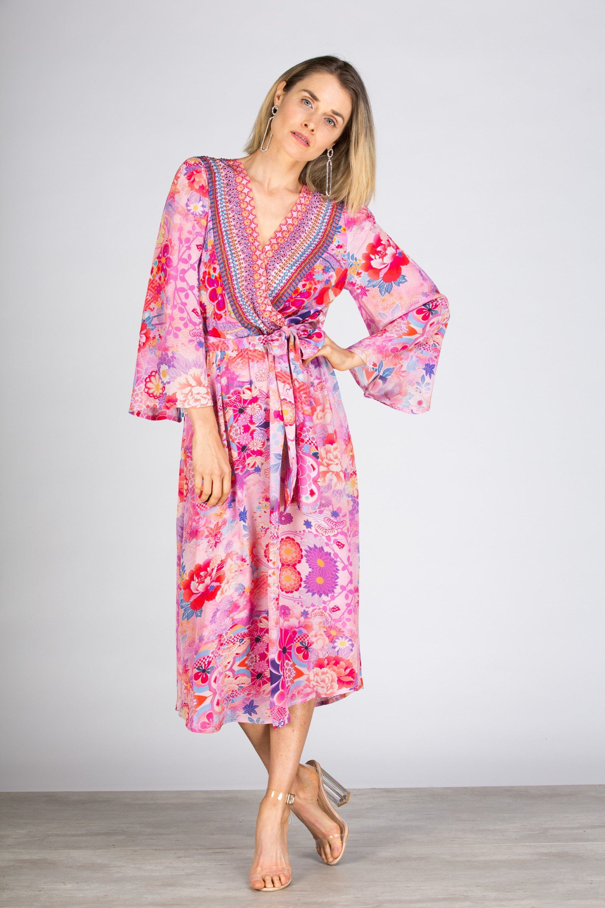 CHERRY BLOSSOM - KIMONO DRESS - TheSwankStore