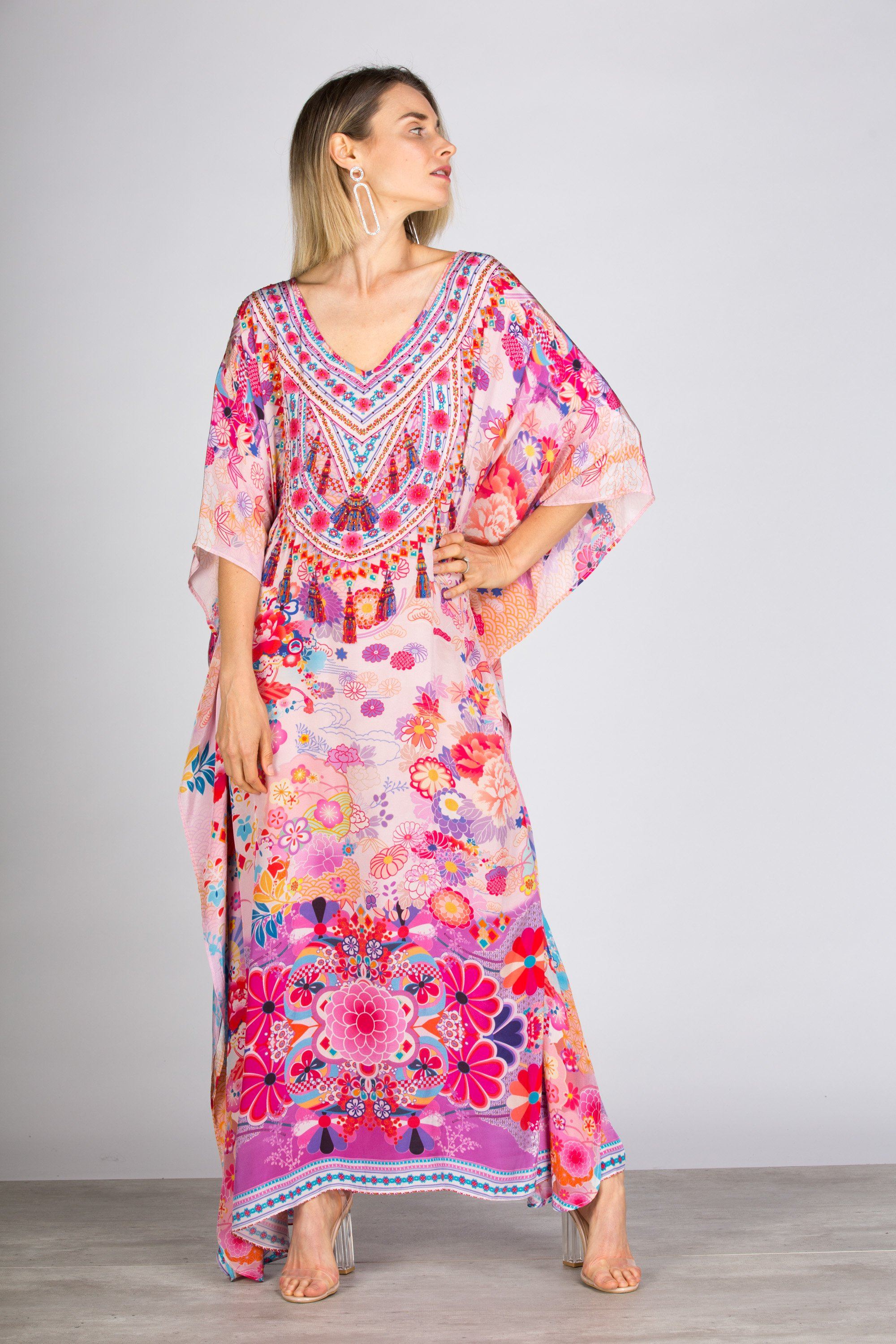 CHERRY BLOSSOM - LONG KAFTAN - TheSwankStore