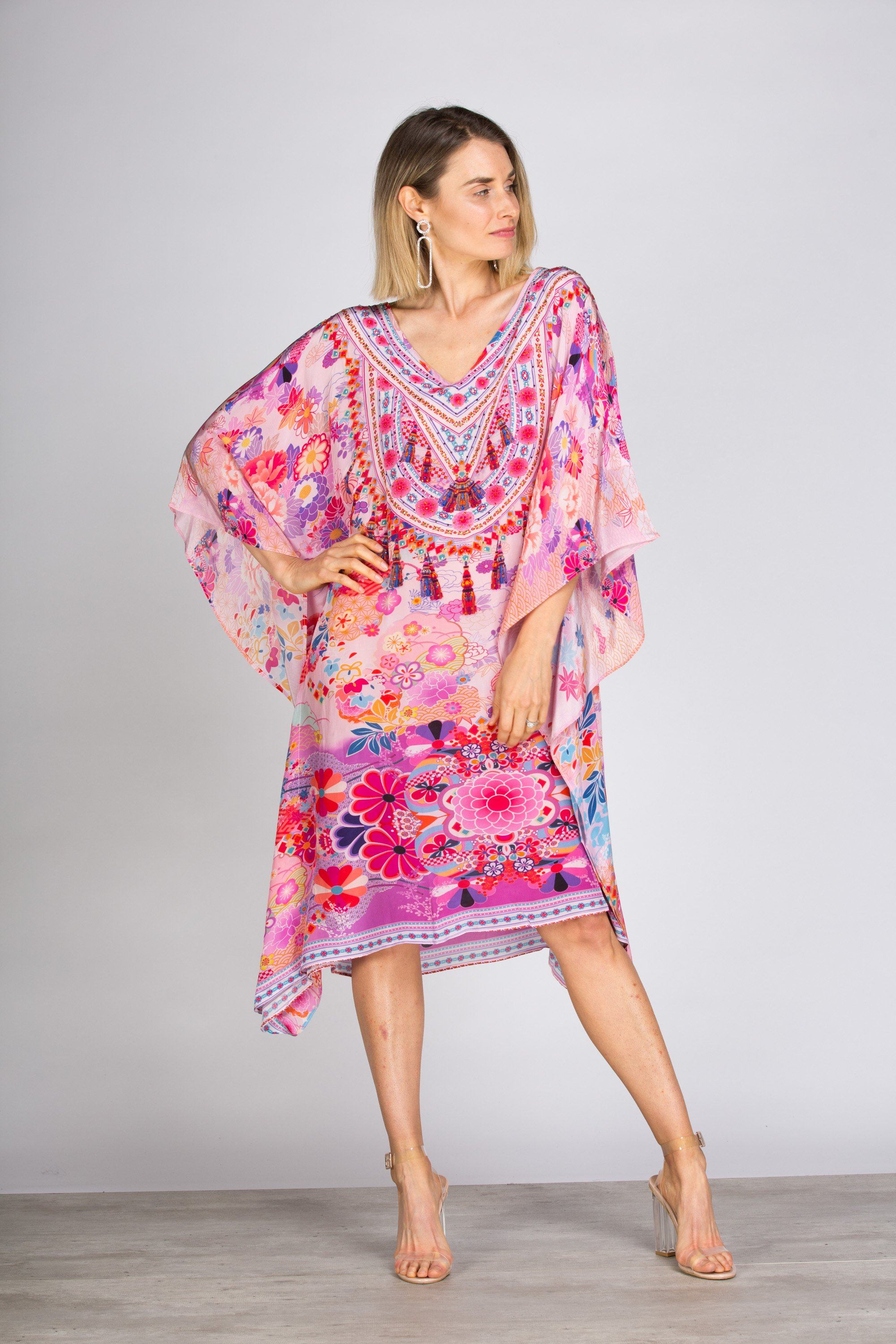 CHERRY BLOSSOM - SHORT KAFTAN - TheSwankStore